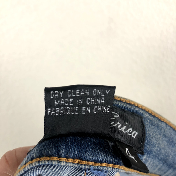 Lana Erica Jeans Blue Floral Embroidered Embellished Straight Leg Womens 4 - Picture 9 of 16